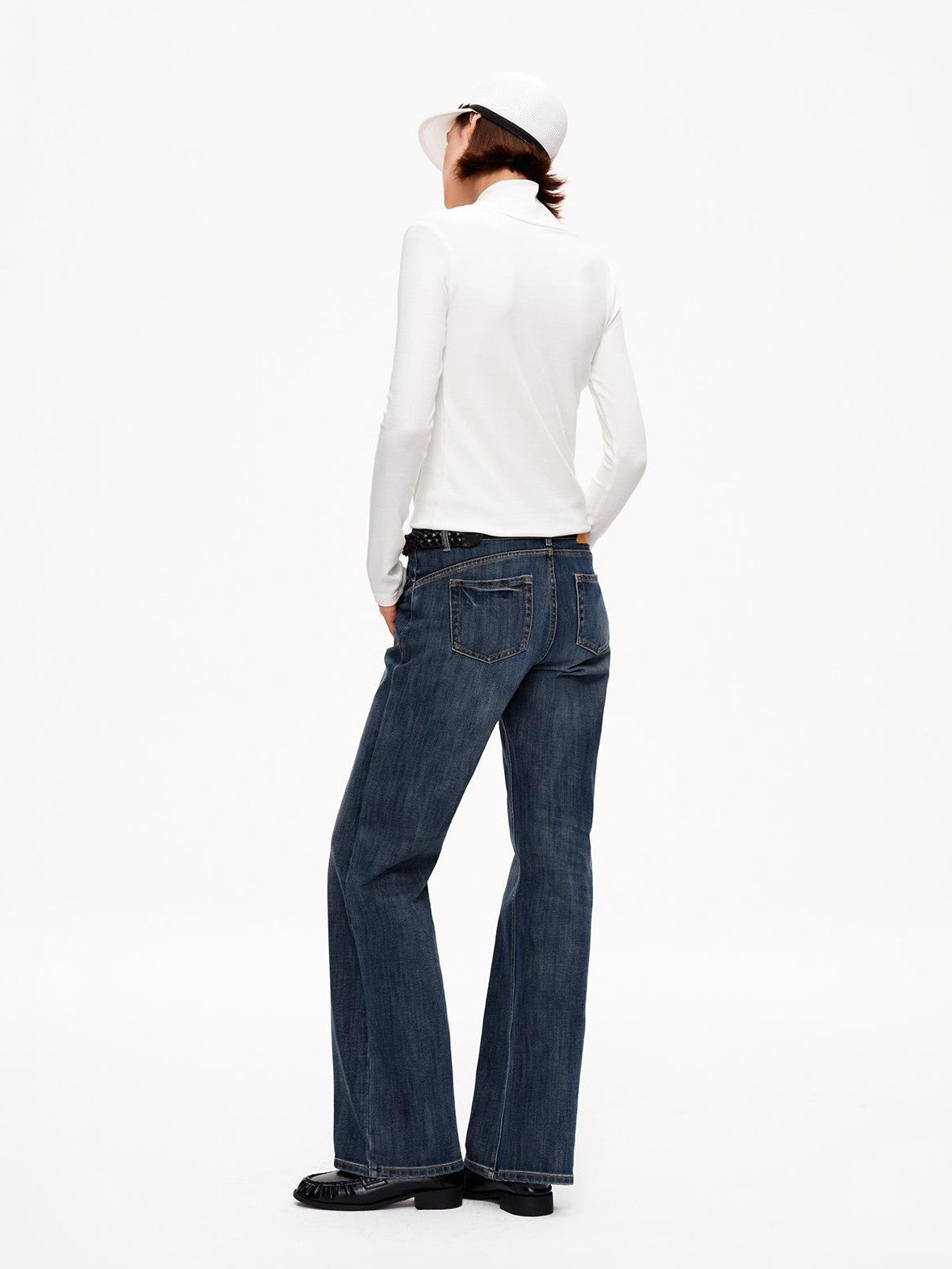 STRIKE A POSE Solid Color Mock Layered Draped Neck Modal Knit Women&