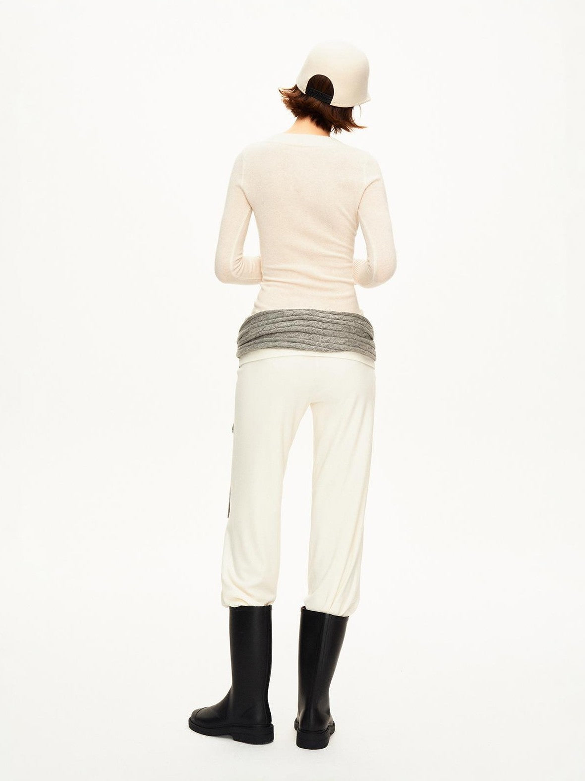 STRIKE A POSE Solid Knit Low Rise Flared Wool Blend Women&