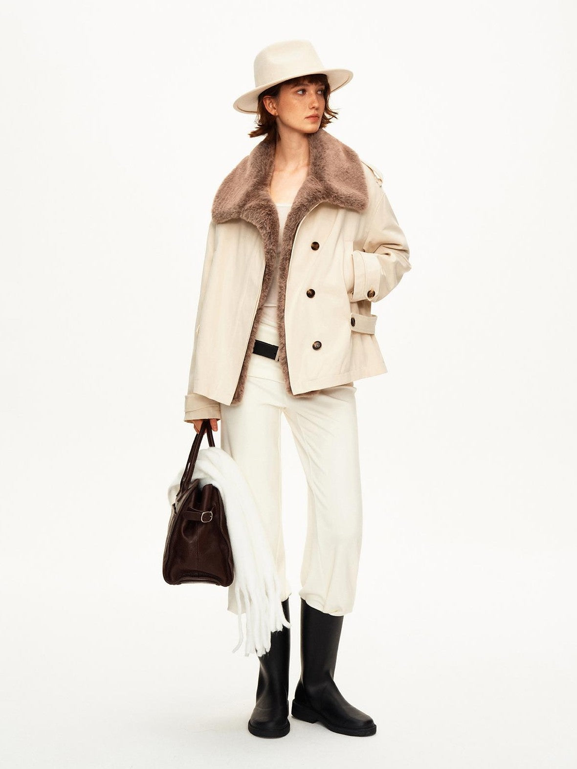 STRIKE A POSE Solid Knit Low Rise Flared Wool Blend Women&