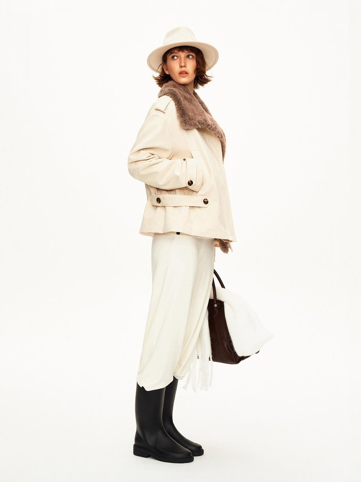 STRIKE A POSE Solid Knit Low Rise Flared Wool Blend Women&