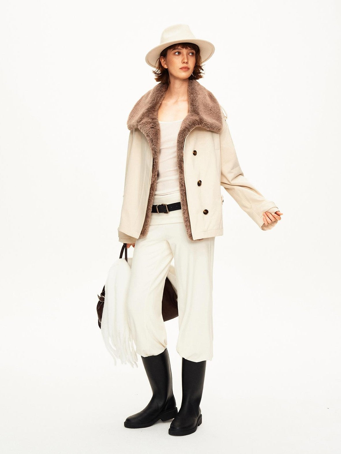STRIKE A POSE Solid Knit Low Rise Flared Wool Blend Women&