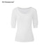 STRIKE_A_POSE_Solid_U_Neck_Cuffed_Half_Slim_Waist_Women&