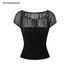 STRIKE_A_POSE_Square_Neck_Mesh_Splice_Waist_Slim_Women&