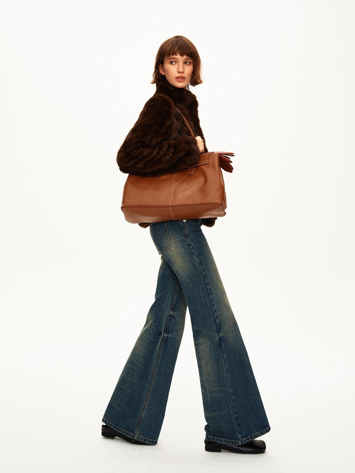 STRIKE A POSE Stand Collar Cropped Vintage Relaxed Eco Friendly Women&