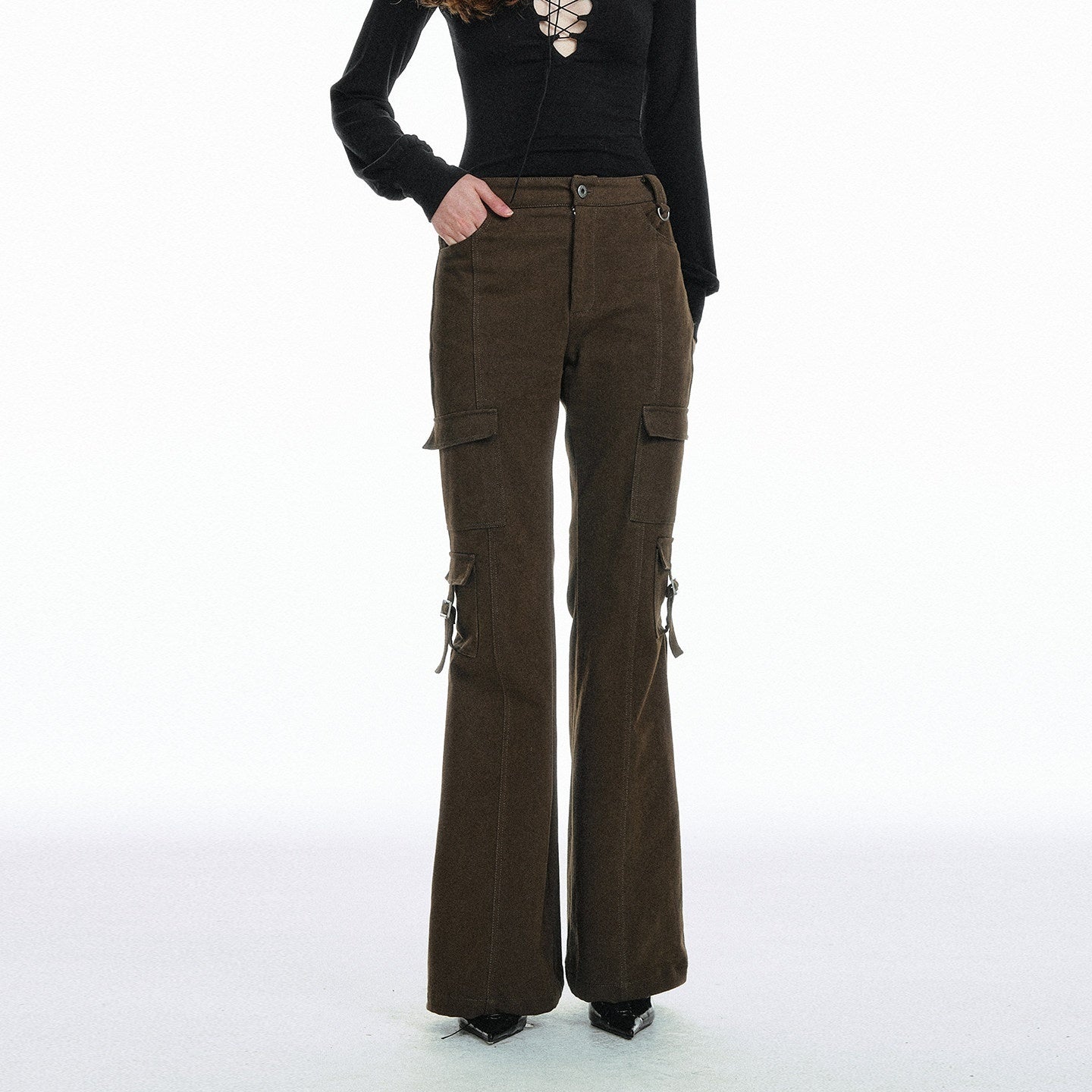 STRIKE_A_POSE_Street_Utility_Microflare_Multi_Pocket_Drawstring_Women&