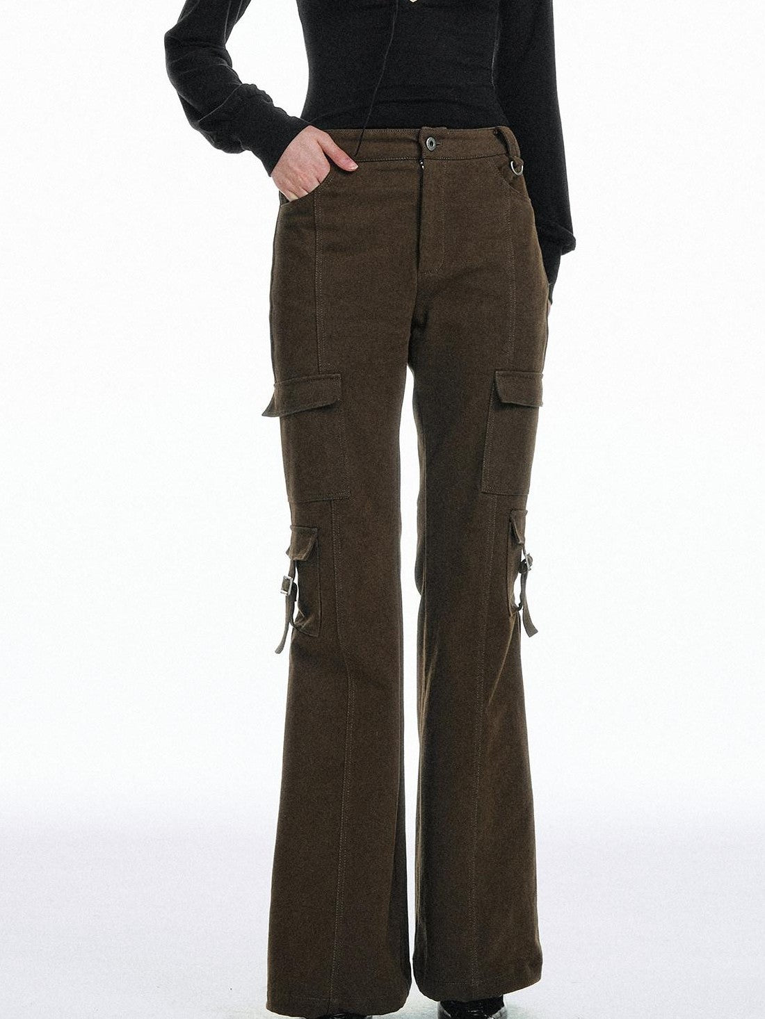 STRIKE A POSE Street Utility Microflare Multi Pocket Drawstring Women&