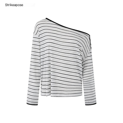 STRIKE_A_POSE_Striped_Shiny_Color_Block_Lyocell_Women&