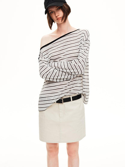 STRIKE A POSE Striped Shiny Color Block Lyocell Women&