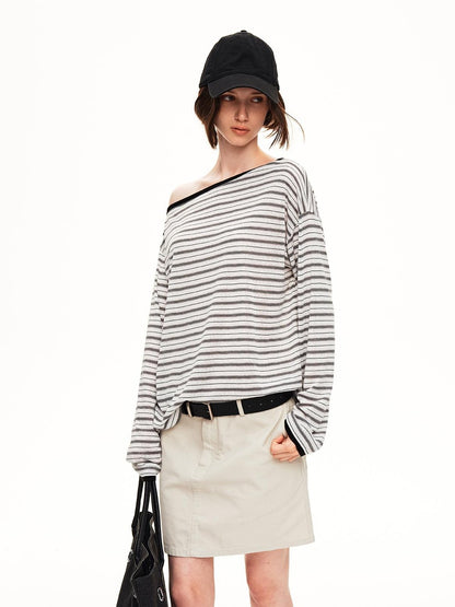 STRIKE A POSE Striped Shiny Color Block Lyocell Women&