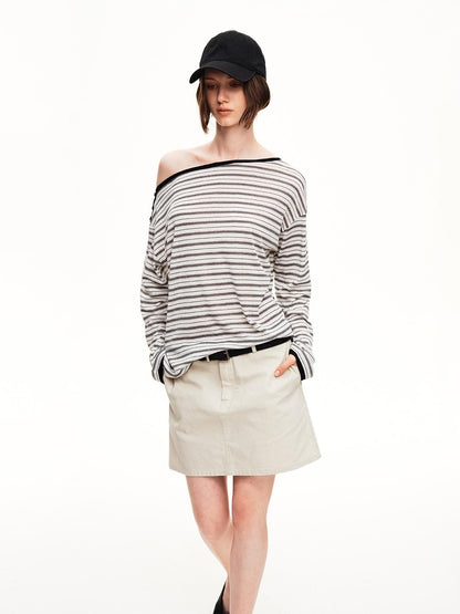 STRIKE A POSE Striped Shiny Color Block Lyocell Women&
