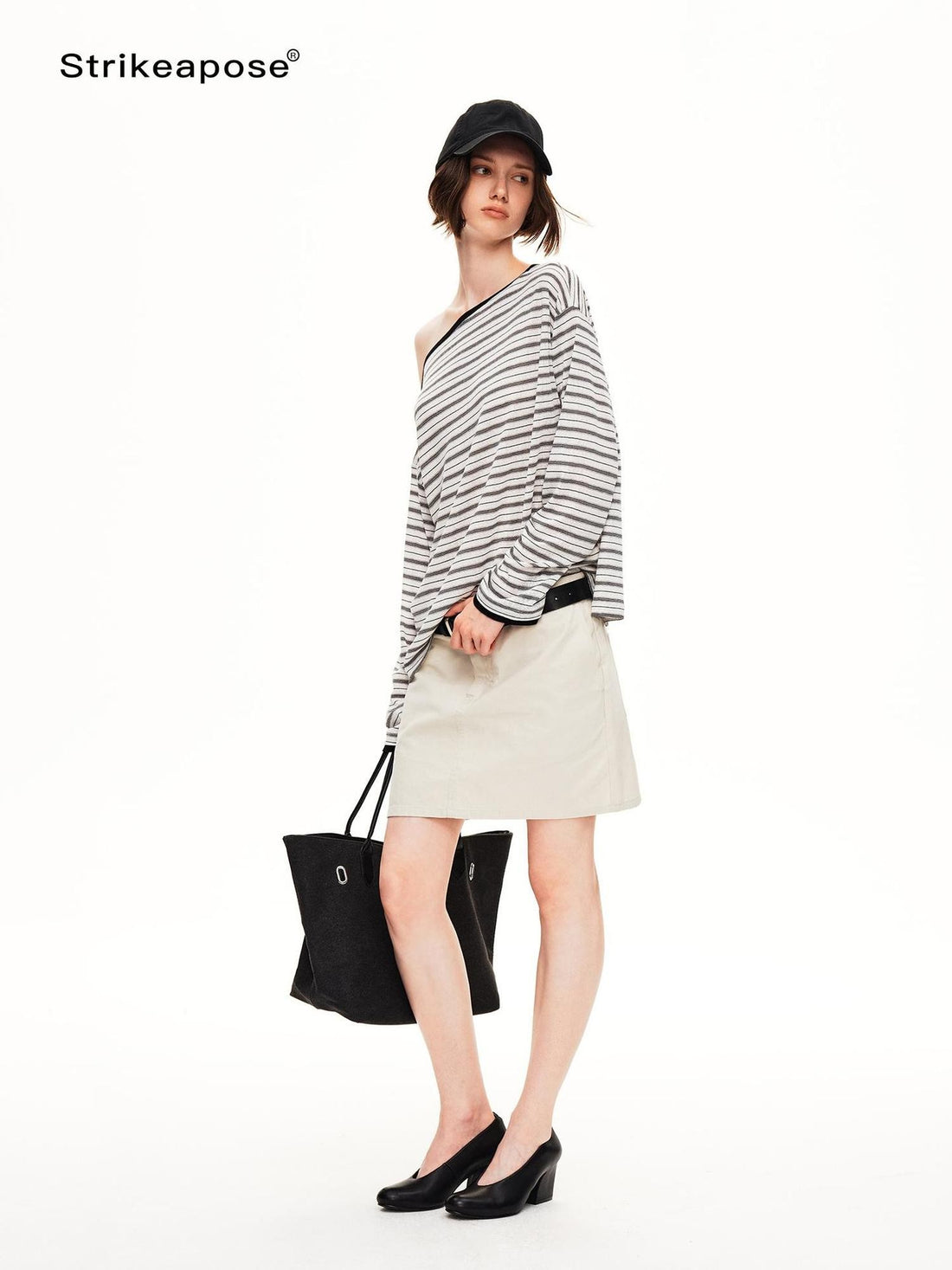 STRIKE A POSE Striped Shiny Color Block Lyocell Women&