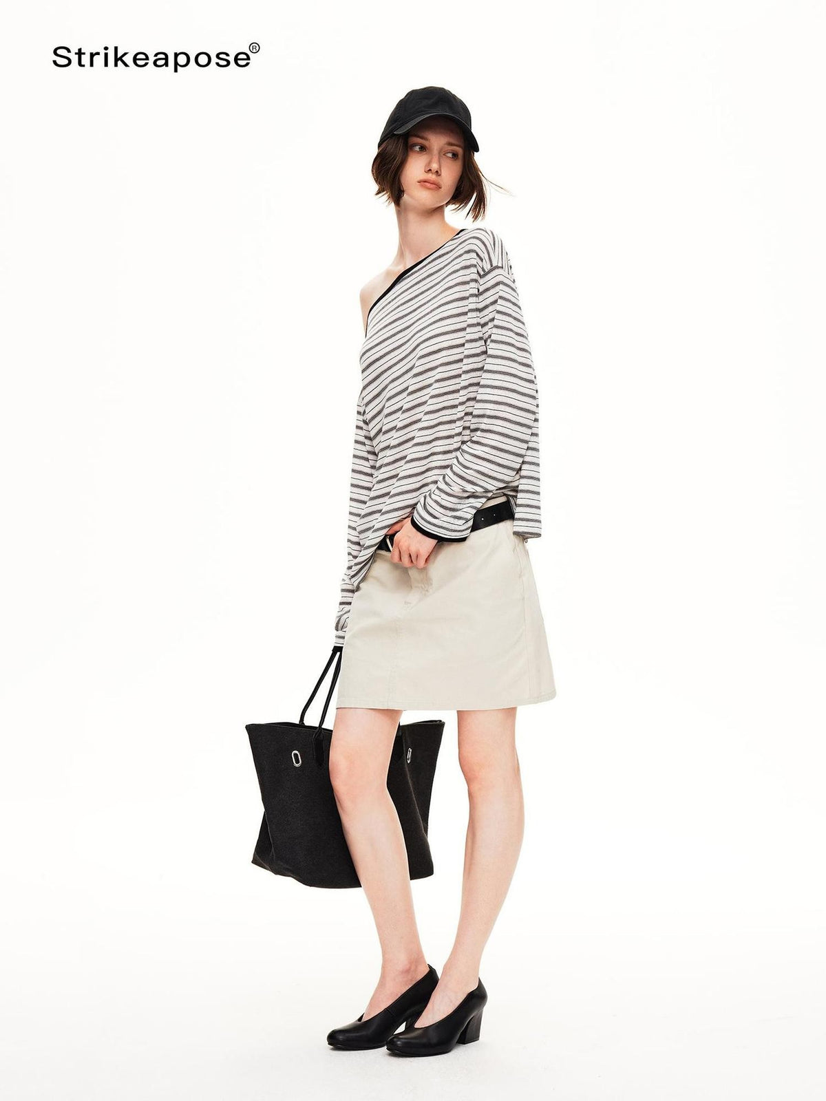 STRIKE A POSE Striped Shiny Color Block Lyocell Women&
