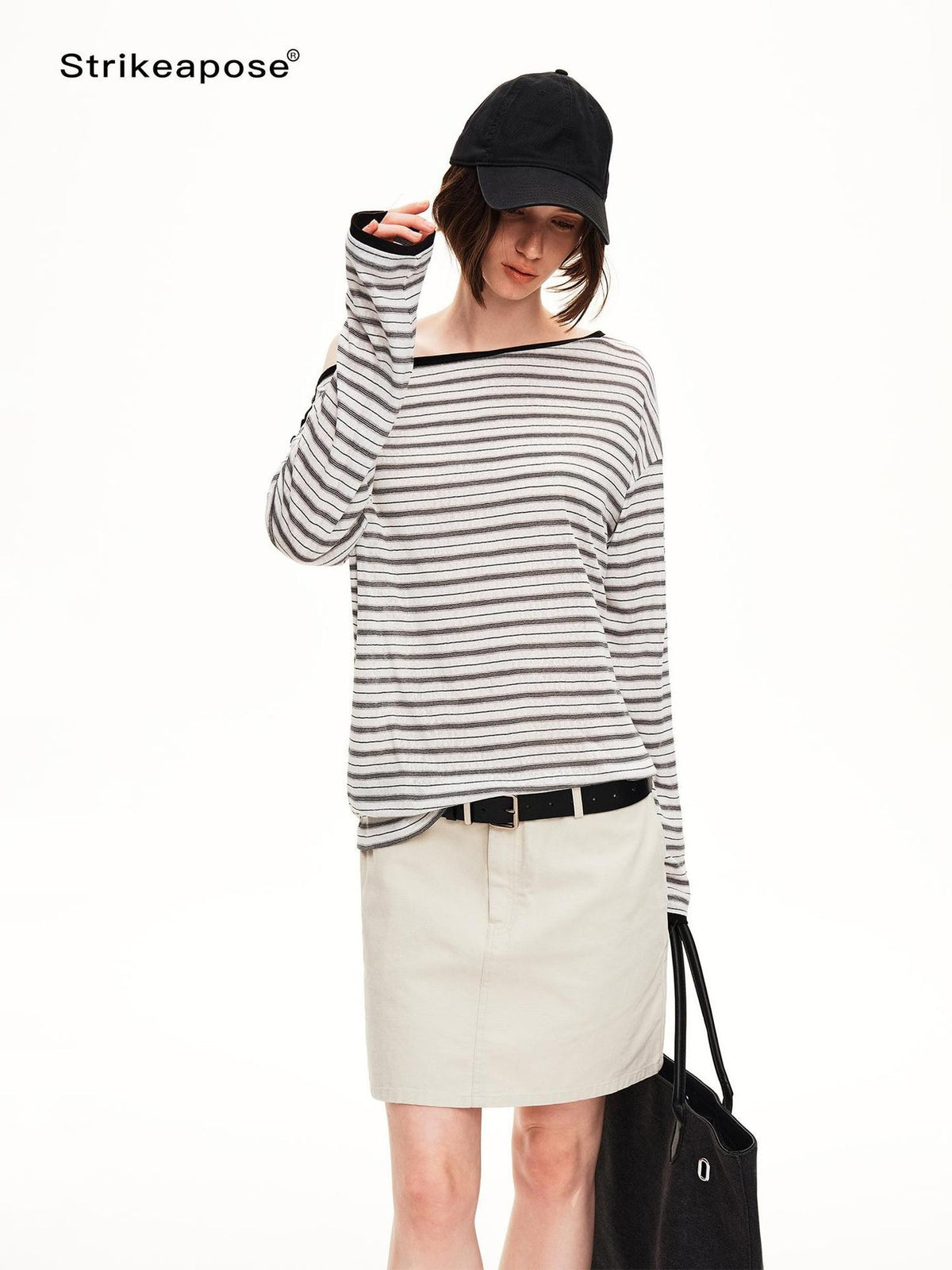 STRIKE A POSE Striped Shiny Color Block Lyocell Women&