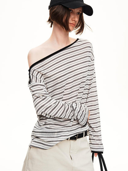 STRIKE A POSE Striped Shiny Color Block Lyocell Women&