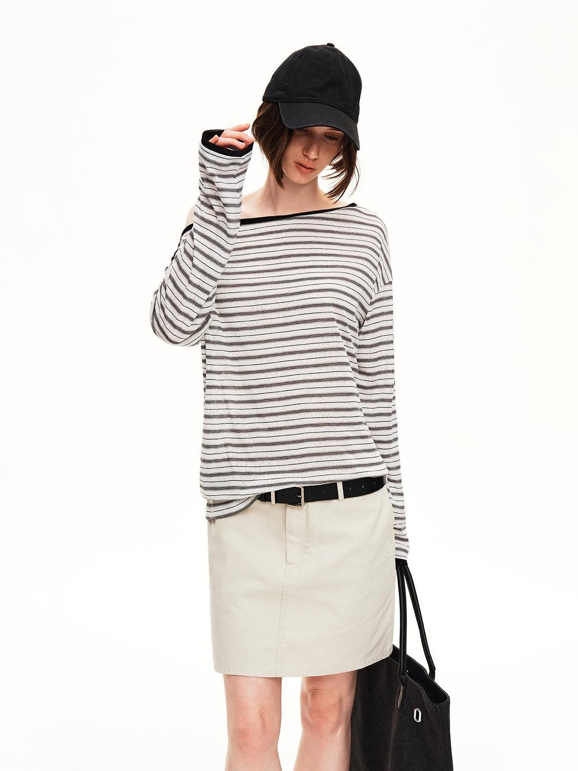 STRIKE A POSE Striped Shiny Color Block Lyocell Women&