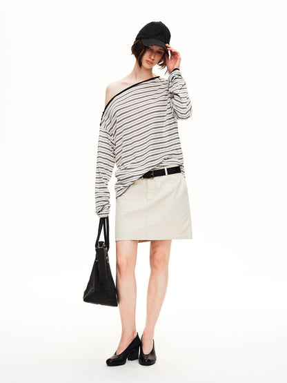 STRIKE A POSE Striped Shiny Color Block Lyocell Women&