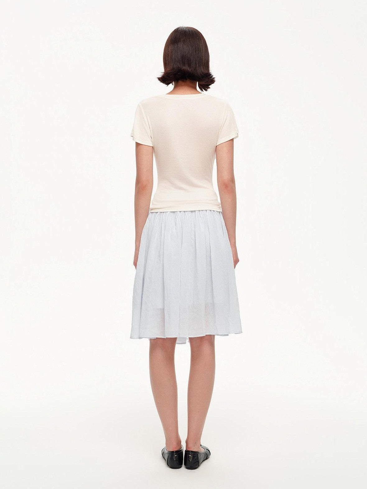 STRIKE A POSE Textured Bow Asymmetric Twist Side Zip Ballet Women&