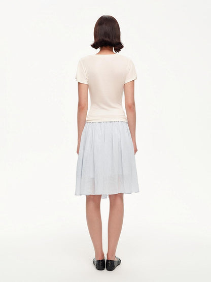 STRIKE A POSE Textured Bow Asymmetric Twist Side Zip Ballet Women&