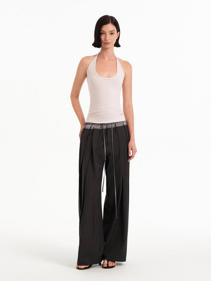 STRIKE A POSE Textured Colorblock High Waist Stretch Loose Women&