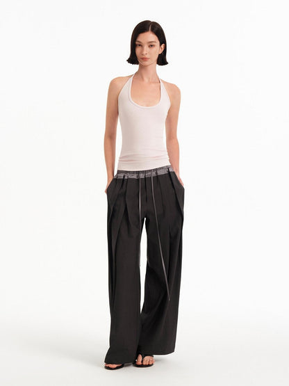 STRIKE A POSE Textured Colorblock High Waist Stretch Loose Women&
