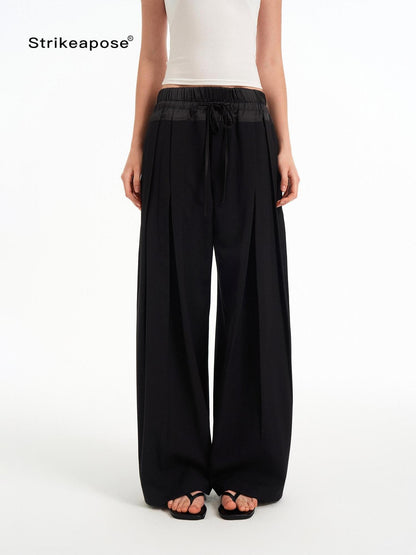 STRIKE A POSE Textured Colorblock High Waist Stretch Loose Women&