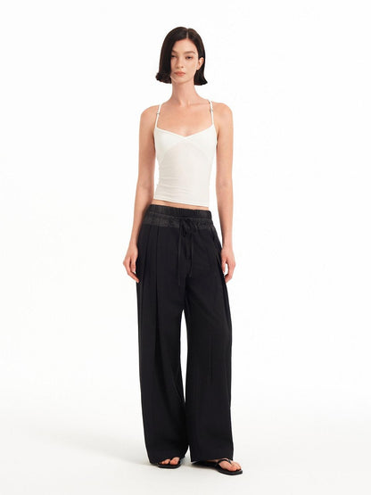 STRIKE A POSE Textured Colorblock High Waist Stretch Loose Women&