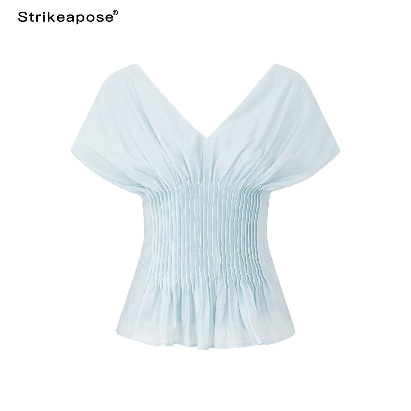 STRIKE_A_POSE_Textured_V-neck_Waist_Tuck_3d_Tailored_Women&