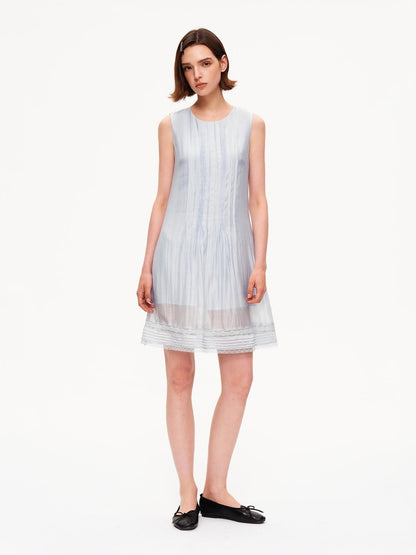 STRIKE A POSE Tuck Pleat Double Layer Aline Sleeveless Women&