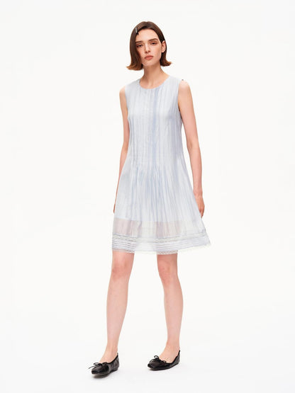 STRIKE A POSE Tuck Pleat Double Layer Aline Sleeveless Women&
