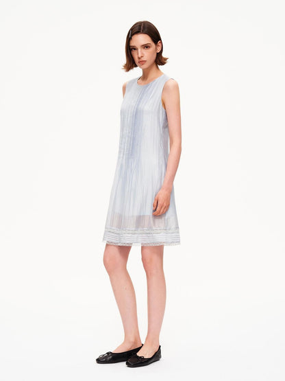 STRIKE A POSE Tuck Pleat Double Layer Aline Sleeveless Women&