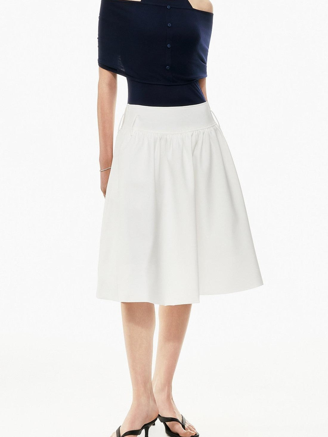 STRIKE A POSE Two Tone Structured High Waist Pleated Belted Women&