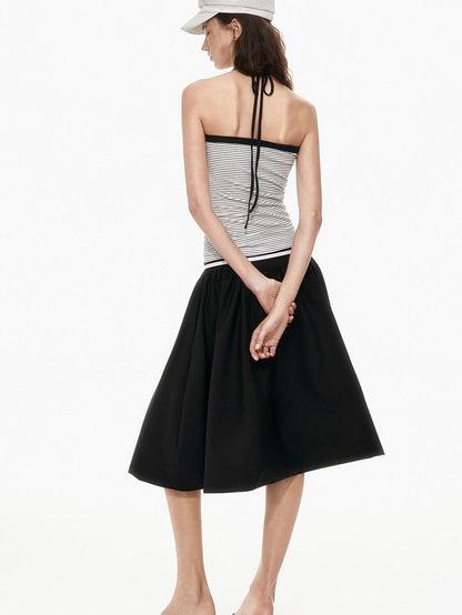 STRIKE A POSE Two Tone Structured High Waist Pleated Belted Women&