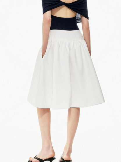 STRIKE A POSE Two Tone Structured High Waist Pleated Belted Women&