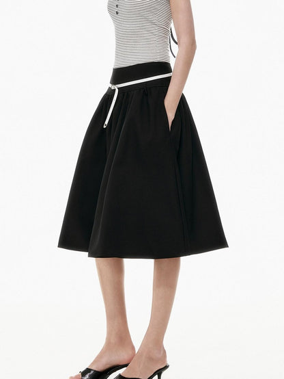 STRIKE A POSE Two Tone Structured High Waist Pleated Belted Women&