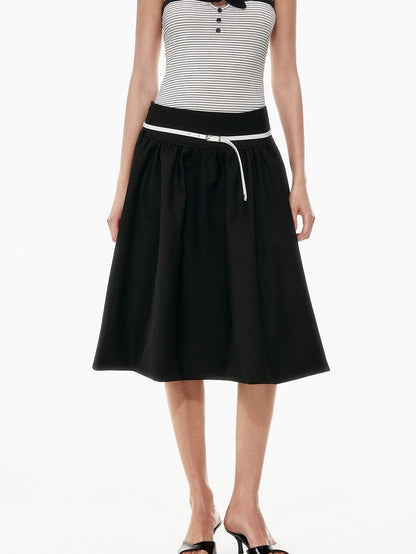 STRIKE A POSE Two Tone Structured High Waist Pleated Belted Women&