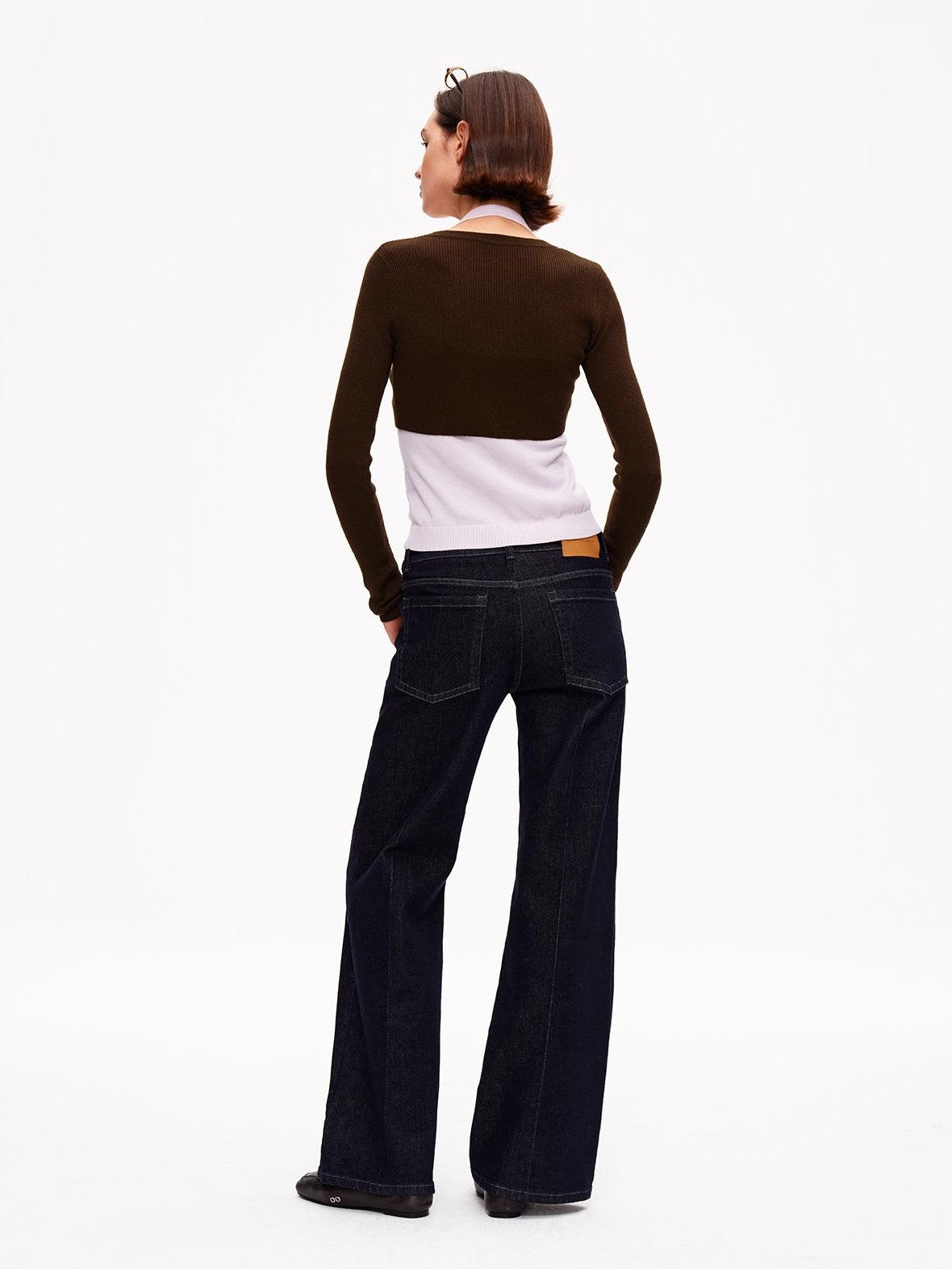 STRIKE A POSE V-neck Colorblock Two Piece Cardigan Knit Shawl Women&