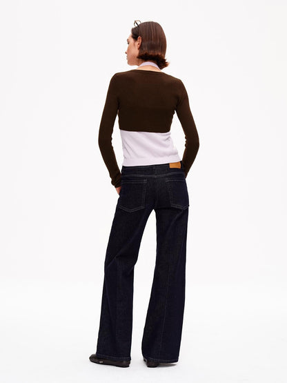 STRIKE A POSE V-neck Colorblock Two Piece Cardigan Knit Shawl Women&