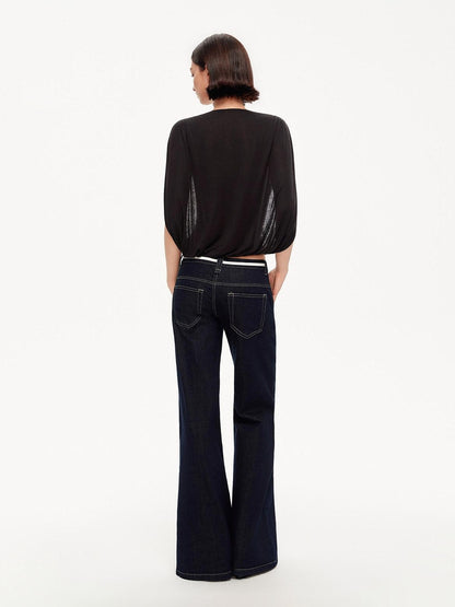 STRIKE A POSE V-neck Tie Cape Batwing Waist Cinch Women&