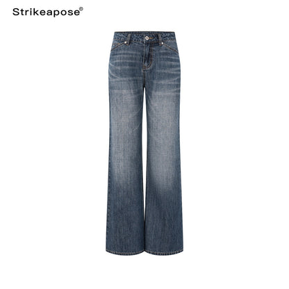 STRIKE_A_POSE_Vintage_Blue_Gray_Washed_Low_Rise_Microstretch_Flare_Women&