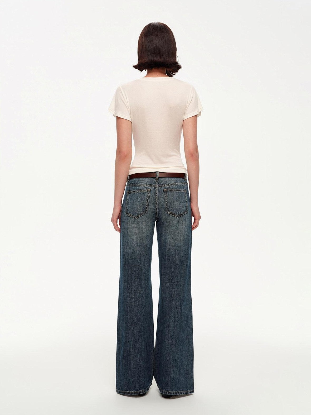 STRIKE A POSE Vintage Blue Gray Washed Low Rise Microstretch Flare Women&