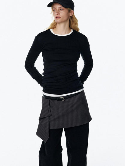 STRIKE A POSE Vintage Distressed Striped Letter Embroidery Women&