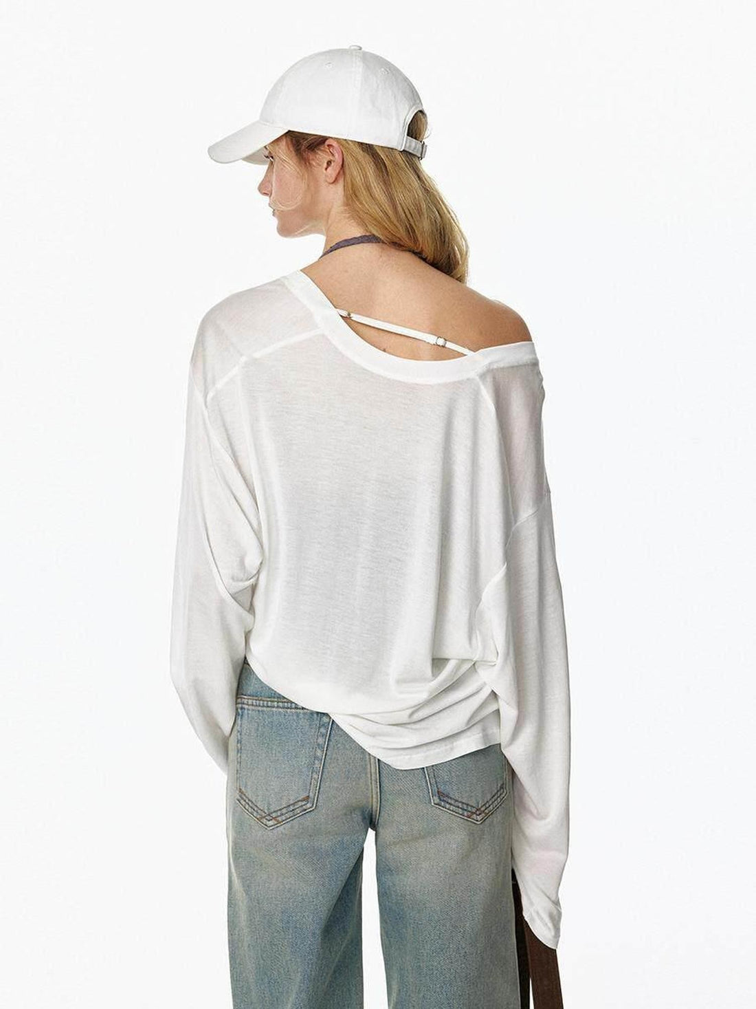 STRIKE A POSE Vintage Distressed Striped Letter Embroidery Women&