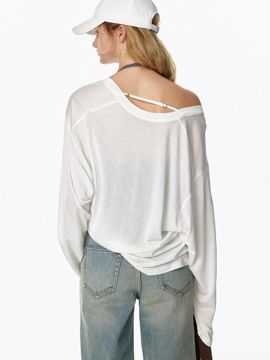 STRIKE A POSE Vintage Distressed Striped Letter Embroidery Women&