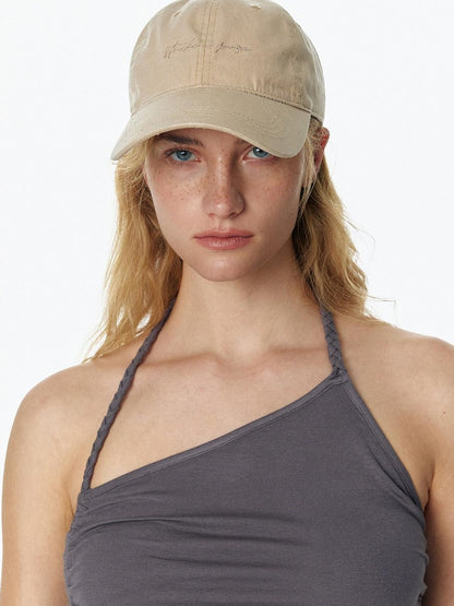 STRIKE A POSE Vintage Distressed Striped Letter Embroidery Women&