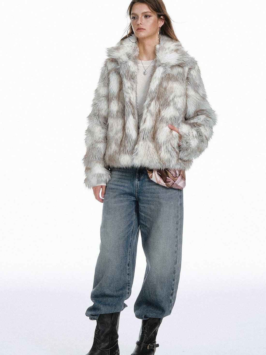 STRIKE A POSE Vintage Floral Large Lapel Cropped Loose Women&
