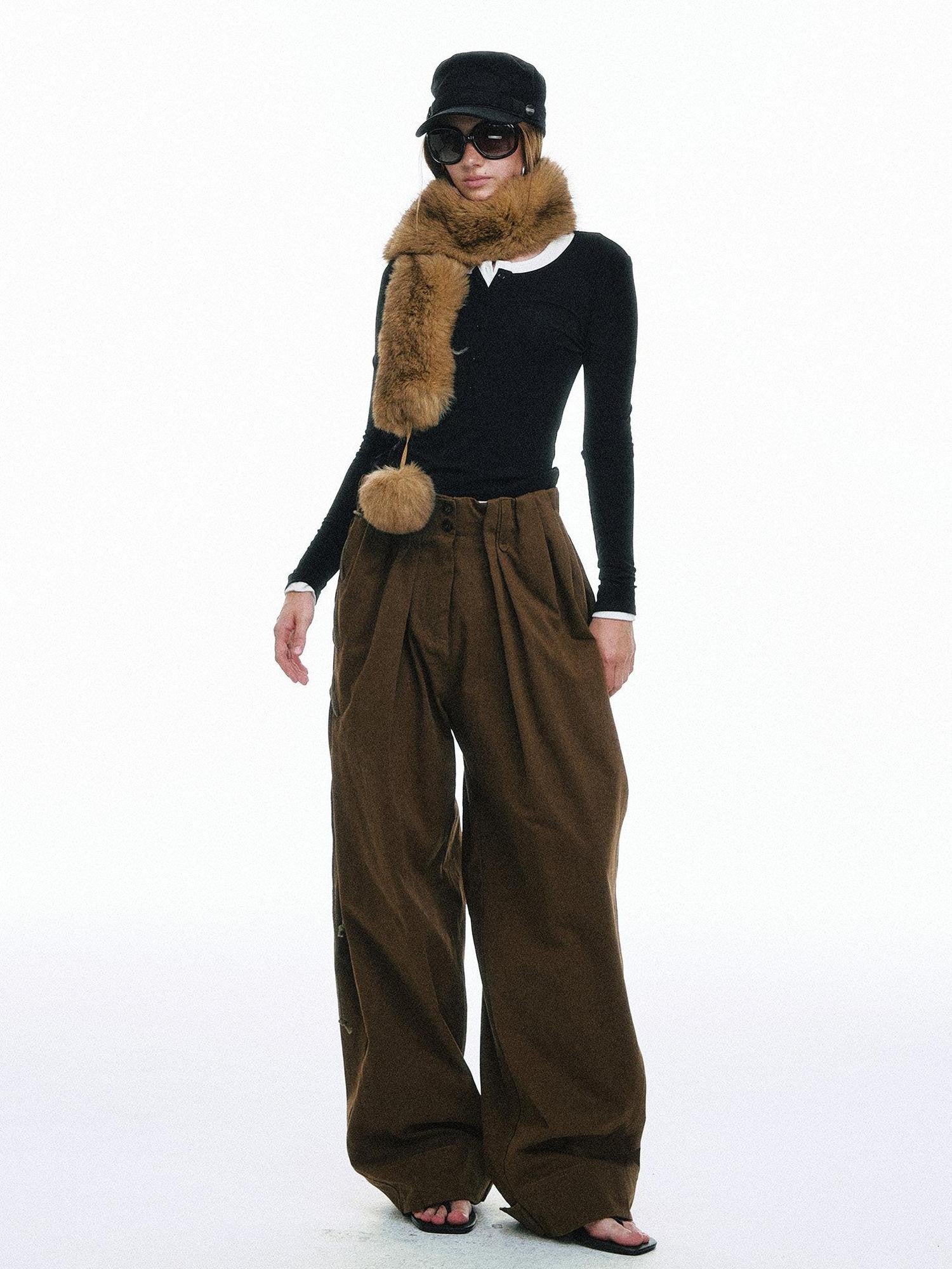 STRIKE A POSE Vintage High Waist Drawstring Pleated Women&