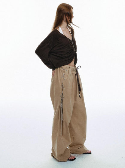 STRIKE A POSE Vintage High Waist Drawstring Pleated Women&