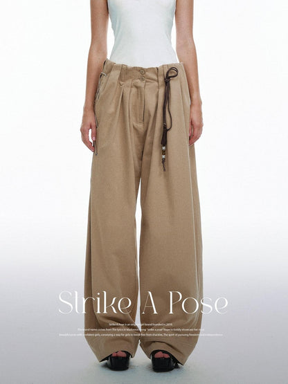 STRIKE A POSE Vintage High Waist Drawstring Pleated Women&