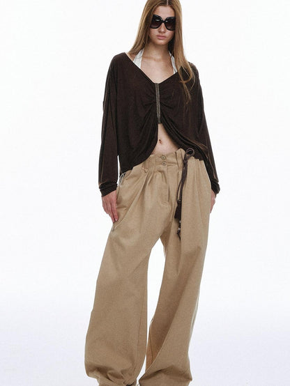 STRIKE A POSE Vintage High Waist Drawstring Pleated Women&
