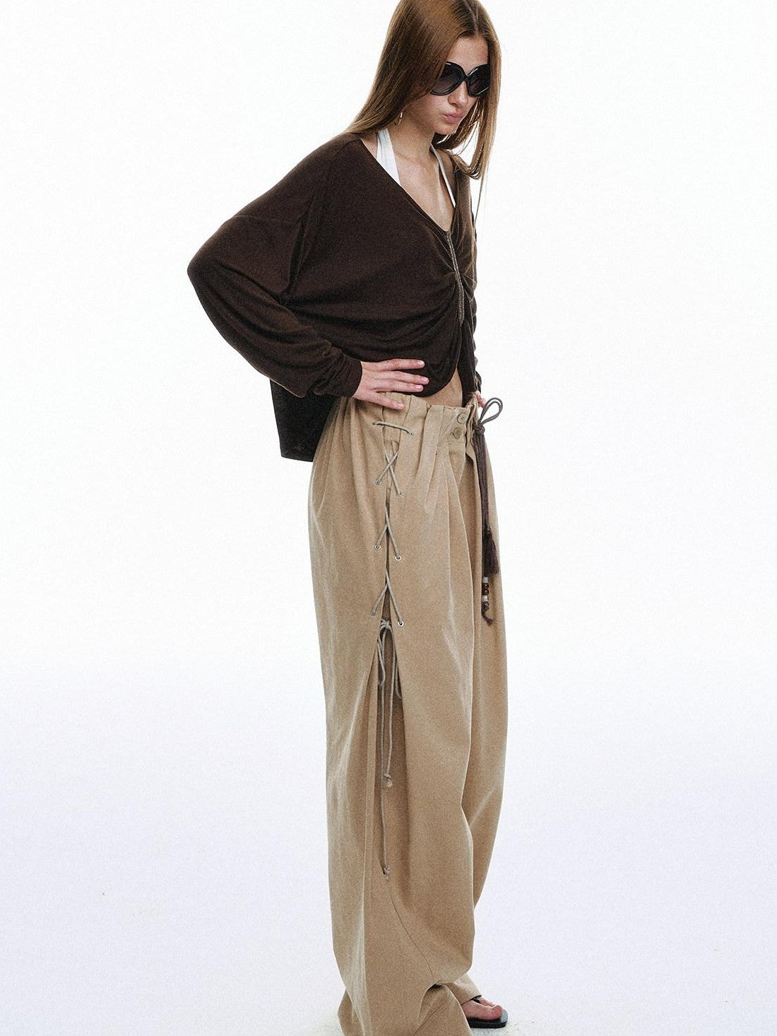 STRIKE A POSE Vintage High Waist Drawstring Pleated Women&